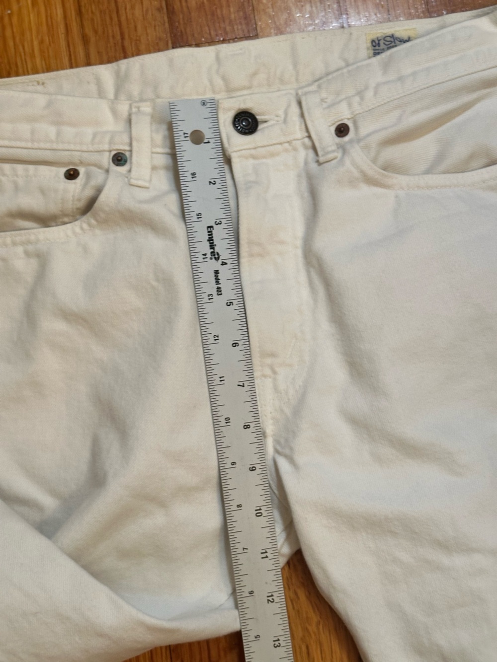OrSlow 107 denim pants in natural white Made in Japan Size S (j6) - Picture 9 of 16